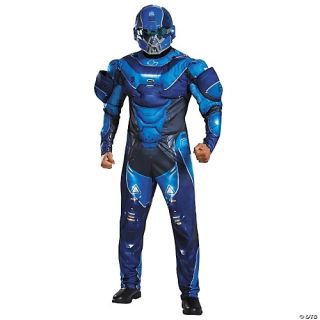 Men's Blue Spartan Muscle Costume - Halo