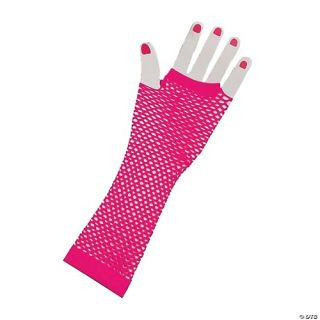Gloves Fingerless Long Pink