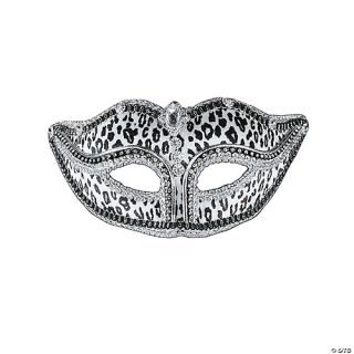 Women's Snow Leopard Venetian Mask