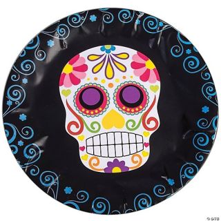 9" Day of the Dead Round Plate - Pack of 8