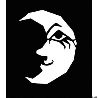 Stencil Crescent Moon with Face