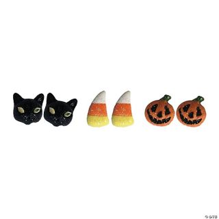 Candy Corn Pumpkin Earrings - 3 Pairs