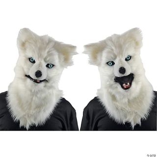 Animated Animal White Wolf Mask