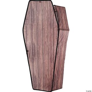 60-Inch Wood-Look Halloween Coffin Prop with Lid