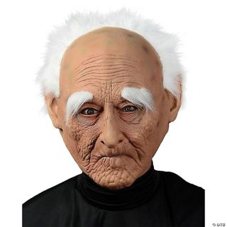 Creepy Old Man Mask with Hair