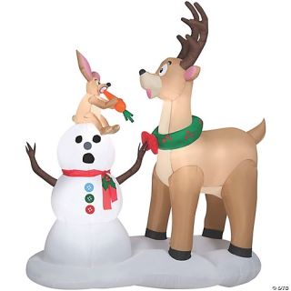 Airblown Caribou Snowman Inflatable