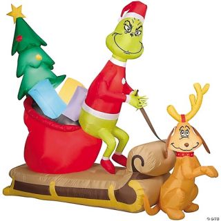 Airblown Grinch & Max Inflatable
