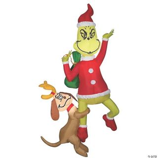 Airblown Hanging Grinch with Max - Dr. Seuss