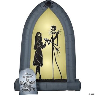 7' Airblown Arch with Jack & Sally - Large