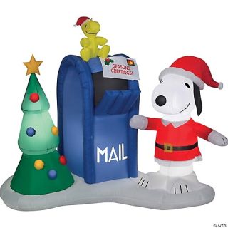 Airblown Snoopy & Woodstock with Mailbox Inflatable Scene - Peanuts
