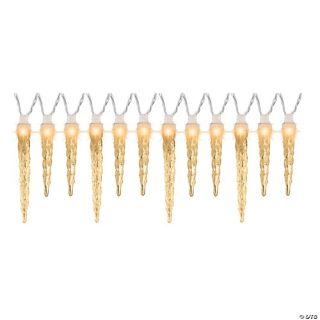 Synchronized White Icicle String Lights 12-Count