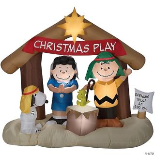 Airblown Peanuts Nativity Scene