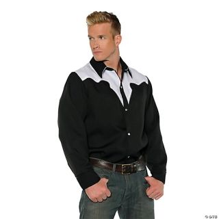 Men's Cowboy Shirt - Black & White