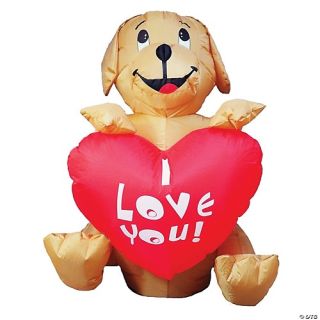 4' Inflatable Dog with Heart