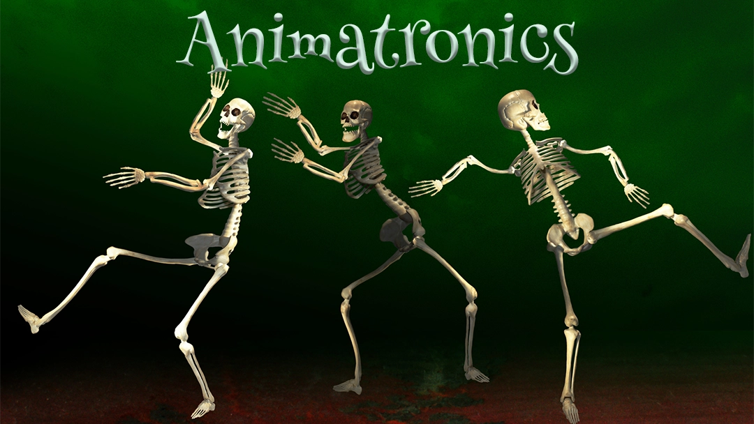 skeletons showing animatronics